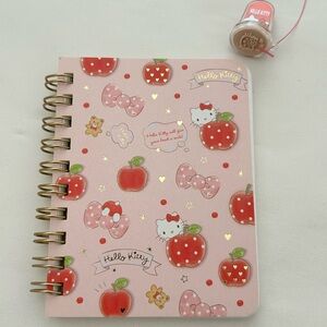 Hello Kitty Mini Spiral Notebook Sanrio Original 2016 & Stamp Trinket 2017 Japan